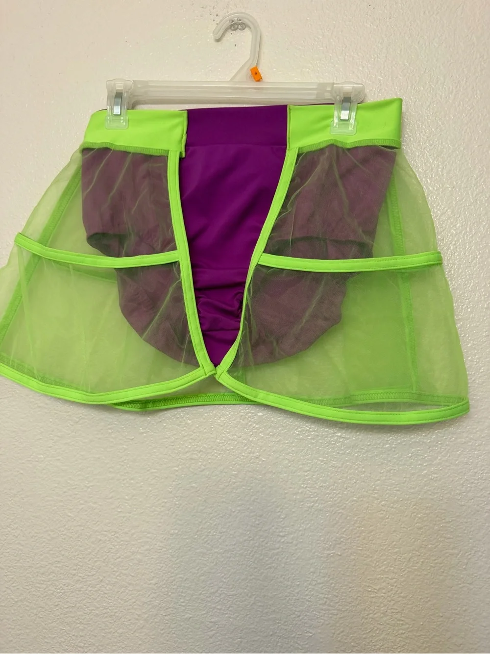 Kelle dance lyrical contemporary costume neon purple 2 piece open back LA adult